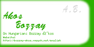 akos bozzay business card